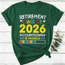 Personalized Countdown On Progress Retirement Women T-Shirt