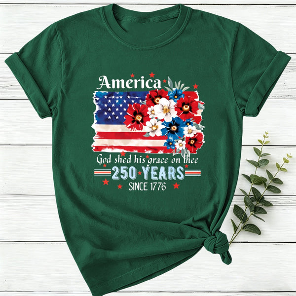 America God Shed His Grace On Thee 250 Years Since 1776 Women T-Shirt