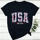 Retro Floral Usa Women T-Shirt