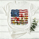 American Flag Floral Women T-Shirt