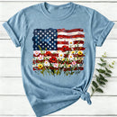 American Flag Floral Women T-Shirt