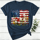 American Flag Floral Women T-Shirt