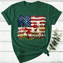 American Flag Floral Women T-Shirt