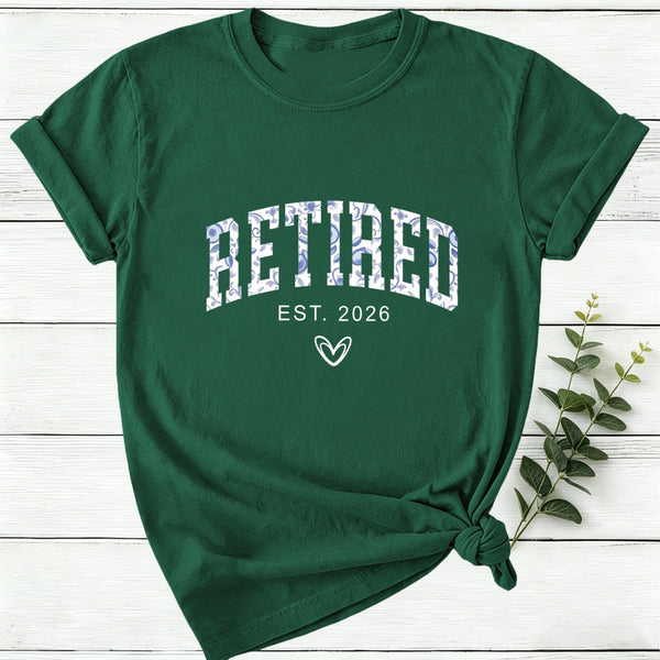 Personalized Toile Retirement Blue And White Porcelain Women T-Shirt