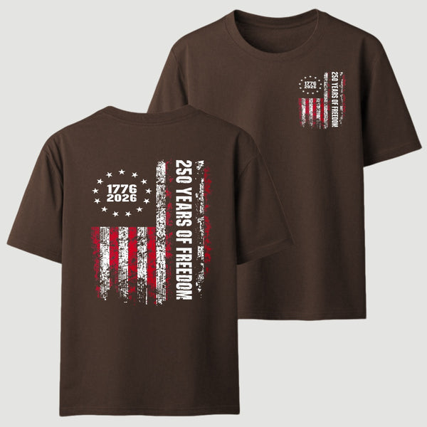 Double-Sided 250th Anniversary American Flag T-Shirt