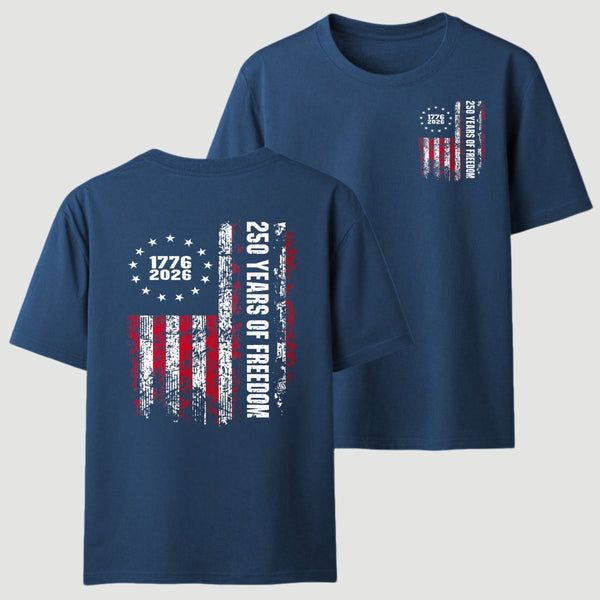 Double-Sided 250th Anniversary American Flag T-Shirt