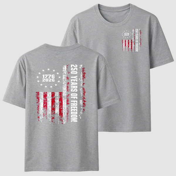 Double-Sided 250th Anniversary American Flag T-Shirt
