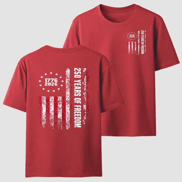 Double-Sided 250th Anniversary American Flag T-Shirt