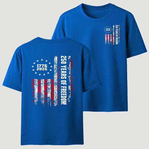 Double-Sided 250th Anniversary American Flag T-Shirt
