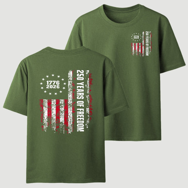 Double-Sided 250th Anniversary American Flag T-Shirt