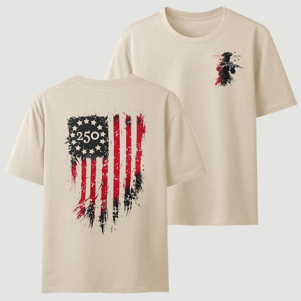 250th Anniversary Distressed American Flag T-Shirt