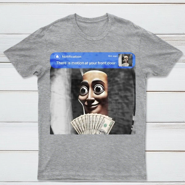 There is movement at your front door Tung Tung Tung Sahur meme cotton T-shirt