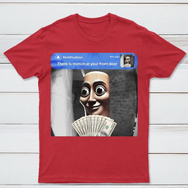 There is movement at your front door Tung Tung Tung Sahur meme cotton T-shirt