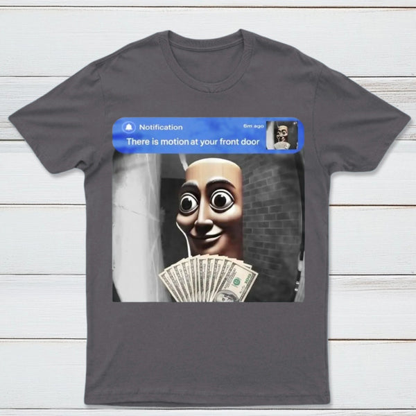 There is movement at your front door Tung Tung Tung Sahur meme cotton T-shirt