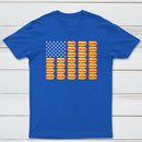 Hot Dog American Flag July 4th Patriotic Summer BBQ Funny T-Shirt