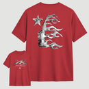 Vintage Dark Streetwear Street Style Star Flame Design T-shirt