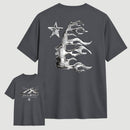 Vintage Dark Streetwear Street Style Star Flame Design T-shirt