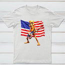 4th of July Shirts American Flag Guitar Tung Tung Tung Sahur T-shirt