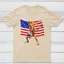 4th of July Shirts American Flag Guitar Tung Tung Tung Sahur T-shirt
