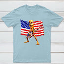 4th of July Shirts American Flag Guitar Tung Tung Tung Sahur T-shirt