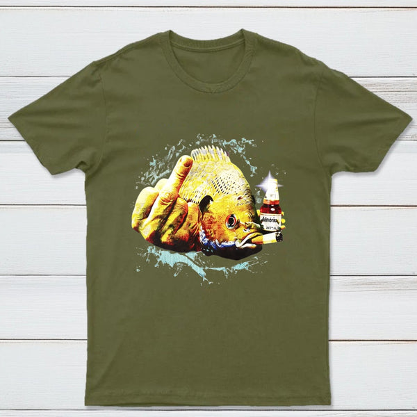 Dope Bluegill Shirt Fish Middle Finger Funny Fishing T-shirt