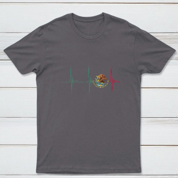 Mexico Heartbeat EKG Pulse Mexican Pride Emblem T-Shirt