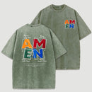 God Bless You Design Christian Patriotic Round Neck T-Shirt
