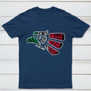 Latino Heritage Green White Red Mexico Eagle Tribal Art Design T-Shirt