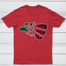 Latino Heritage Green White Red Mexico Eagle Tribal Art Design T-Shirt