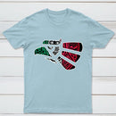 Latino Heritage Green White Red Mexico Eagle Tribal Art Design T-Shirt