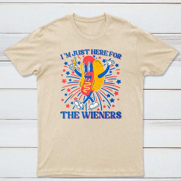 Hot Dog I'm Just Here for The Wieners 4Th of July T-Shirt