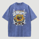 Vintage Sun Pattern Oversized T-Shirt