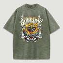 Vintage Sun Pattern Oversized T-Shirt