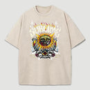 Vintage Sun Pattern Oversized T-Shirt