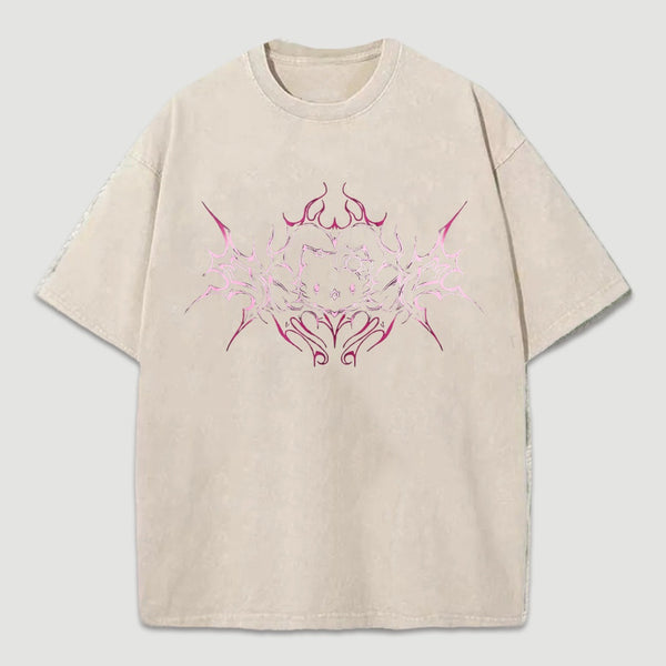 Y2K Pink Tribal Kitty Graphic Cat Vintage T-Shirt