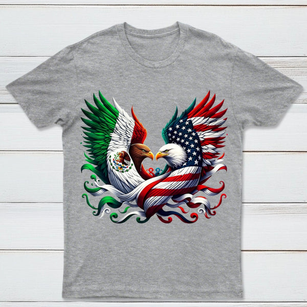 America Mexico Flag Vintage Mexican Roots American T-Shirt