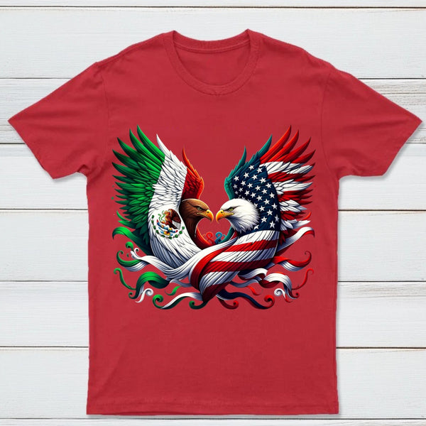 America Mexico Flag Vintage Mexican Roots American T-Shirt