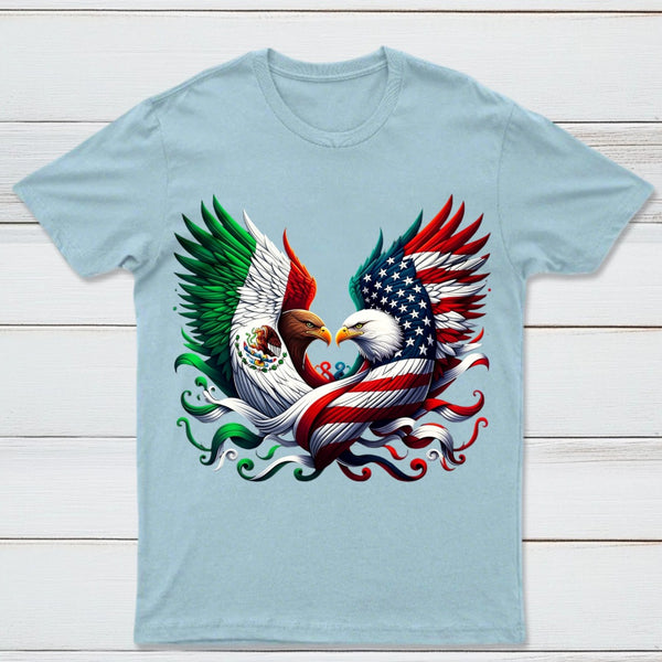 America Mexico Flag Vintage Mexican Roots American T-Shirt