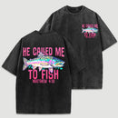 Retro Washed Fish Double Sided Printed T-Shirt
