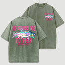 Retro Washed Fish Double Sided Printed T-Shirt