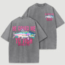 Retro Washed Fish Double Sided Printed T-Shirt