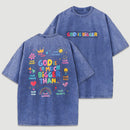 God Is Bigger Christian Graphic Vintage Washed T-Shirt