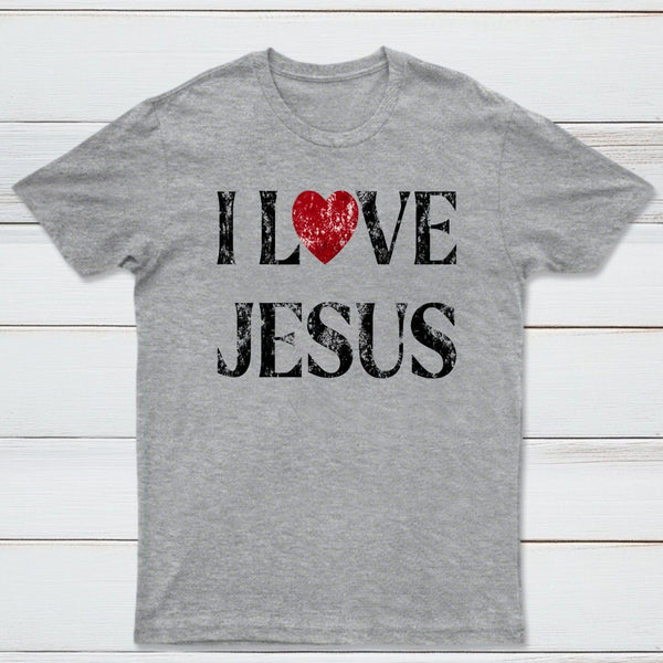 Vintage I Love Jesus Print T-Shirt