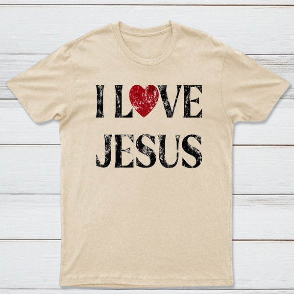 Vintage I Love Jesus Print T-Shirt