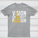 Vision Creativity Passion Funny Print T-Shirt