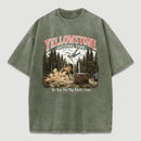 Do Not Pet The Fluffy Cows Yellowstone National Park Washed T-Shirt