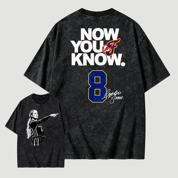 Sophie Cunningham Now You Know Double-Sided Basketball Graphic Washed T-Shirt