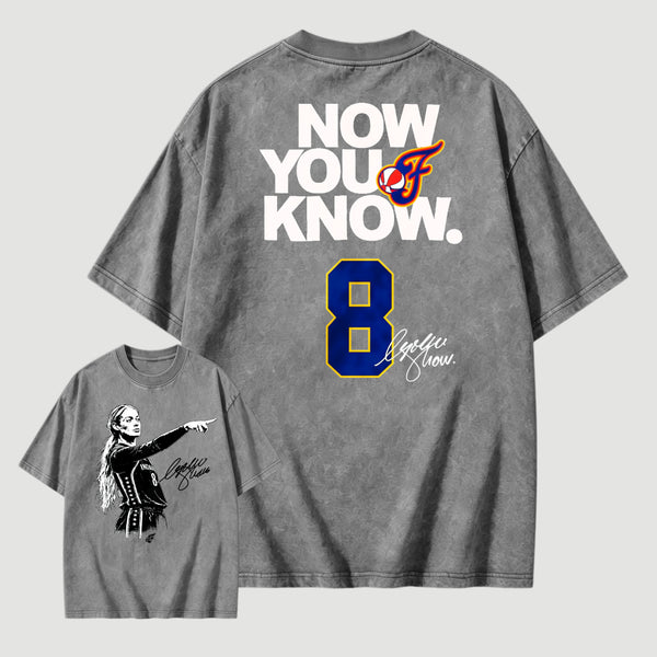 Sophie Cunningham Now You Know Double-Sided Basketball Graphic Washed T-Shirt