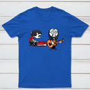Cartoon Musicians Playing Guitar And Keyboard Graphic T-shirt
