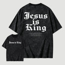 Jesus Is King Retro Washed Cotton T-Shirt